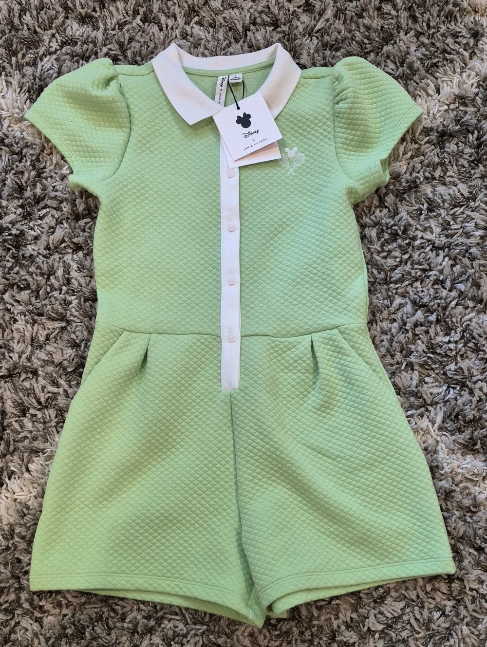 Disney x Janie and Jack Mickey Mouse Quilted Romper - Picture 1 of 6